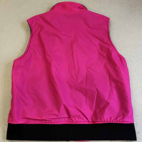 Vtg Woolrich Vest Womens Medium Hot Pink Full Zip Mock Neck Nylon Fleece Lined - Picture 7 of 8